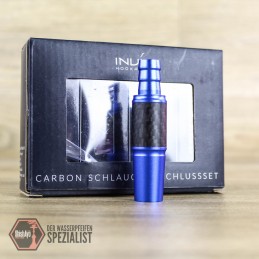 Invi • Schlauchanschluss - Set Alu- Carbon 18/8 Blau